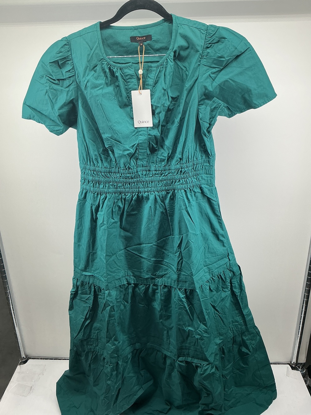 100% Organic Cotton Poplin Tiered Maxi Dress